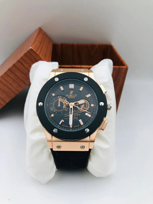 Hublot - Black Strap - Rose Gold Dial