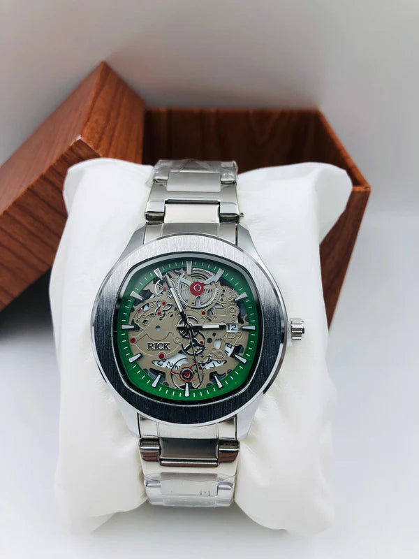 Rick Quartz Watch - Silver - Green Dial